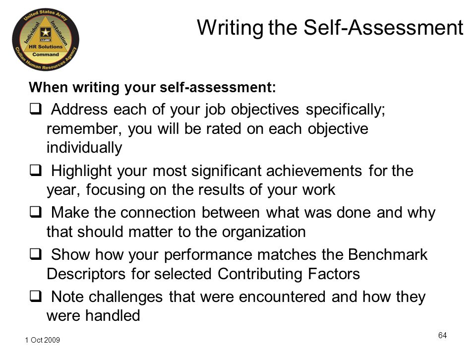 Write achievements self appraisal